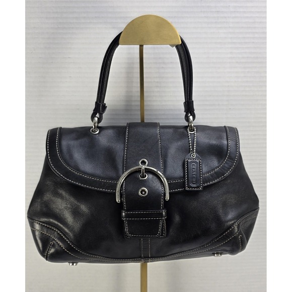 Vintage Coach Soho Black Top Handle Leather Handbag C04S-9743